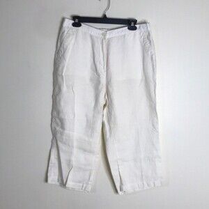L.L. Bean ladies classic fit 100% linen casual pants size 16 pet